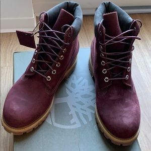 Timberland 6’’ boots for men burgundy/red US 9.5